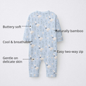 Blue Duck Bamboo Baby Sleepsuit – Zip Romper Onesie Combo – features