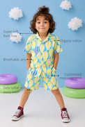 Anaario Balloon Sky Shorts features - organic cotton, super soft and rash free, breathable, gets softer with every wash, customised measurements