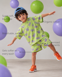 Anaario Cherry Bomb Co-ord Set features - organic cotton, super soft and rash free, breathable, gets softer with every wash, customised measurements