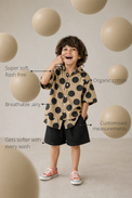 Anaario Mocha Dot Oversized Shirt Set features - organic cotton, super soft and rash free, breathable, gets softer with every wash, customised measurements