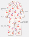 Anaario Pink Cow Night Suit features - organic cotton, super soft and rash free, breathable, gets softer with every wash, customised measurements