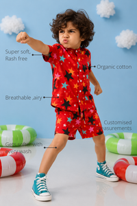 Anaario Star Pop Shorts features - organic cotton, super soft and rash free, breathable, gets softer with every wash, customised measurements