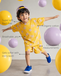 Anaario Star Power Co-ord Set features - organic cotton, super soft and rash free, breathable, gets softer with every wash, customised measurements