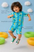 Anaario Toucan Tropic Shorts features - organic cotton, super soft and rash free, breathable, gets softer with every wash, customised measurements