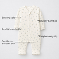 Bunny & Blossom Bamboo Baby Sleepsuit – Zip Romper Onesie Combo – features