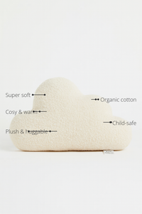 Anaario Cloud Fleece Cushion features - organic cotton, super soft, cosy and warm, plush and huggable, child-safe