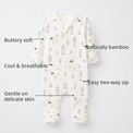 Duck & Meadow Bamboo Baby Sleepsuit – Zip Romper Onesie Combo – features