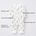Giraffe Bamboo Baby Sleepsuit – Zip Romper Onesie Combo – features