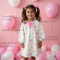 Anaario Bow Bliss Balloon Dress features - organic cotton, super soft and rash free, breathable, gets softer with every wash, customised measurements
