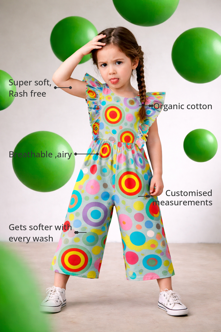 Anaario The Bubblegum Jumpsuit features - organic cotton, super soft and rash free, breathable, gets softer with every wash, customised measurements