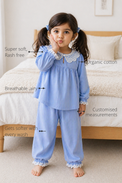 Anaario Bubbly Whispers Night Suit features - organic cotton, super soft and rash free, breathable, gets softer with every wash, customised measurements