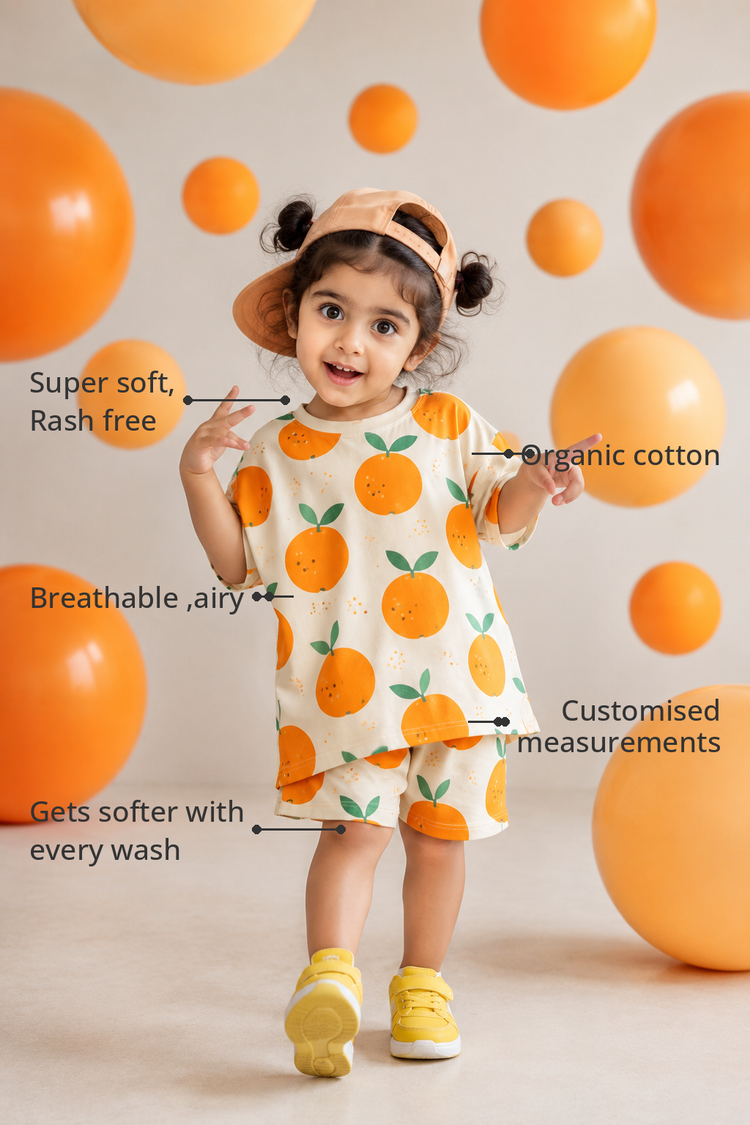 Anaario The Cloud Nine Shorts Set features - organic cotton, super soft and rash free, breathable, gets softer with every wash, customised measurements