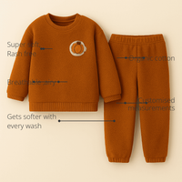 Anaario Cocoa Creek Fleece Set features - organic cotton, super soft and rash free, breathable, gets softer with every wash, customised measurements