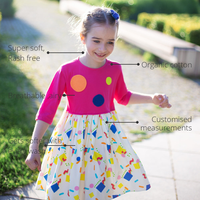 Anaario Dora Dress features - organic cotton, super soft and rash free, breathable, gets softer with every wash, customised measurements