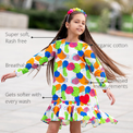 Anaario Field of Dreams Dress features - organic cotton, super soft and rash free, breathable, gets softer with every wash, customised measurements