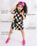 Anaario The Giggle & Go Shorts Set features - organic cotton, super soft and rash free, breathable, gets softer with every wash, customised measurements