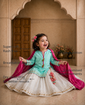 Anaario Mint Bird Lehenga Set features - organic cotton, super soft and rash free, breathable, dry clean only, customised measurements