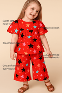 Anaario Multi-Coloured stars Co-ord Set features - organic cotton, super soft and rash free, breathable, gets softer with every wash, customised measurements