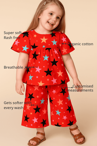Anaario Multi-Coloured stars Co-ord Set features - organic cotton, super soft and rash free, breathable, gets softer with every wash, customised measurements