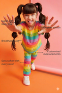Anaario Multi-Coloured Stripes Co-ord Set features - organic cotton, super soft and rash free, breathable, gets softer with every wash, customised measurements