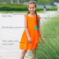 Anaario Peekaboo Dress features - organic cotton, super soft and rash free, breathable, gets softer with every wash, customised measurements