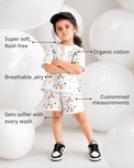 Anaario The Popsicle Picnic Shorts Set features - organic cotton, super soft and rash free, breathable, gets softer with every wash, customised measurements