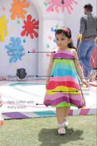 Anaario Summer Daze Dress features - organic cotton, super soft and rash free, breathable, gets softer with every wash, customised measurements