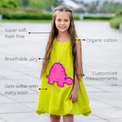 Anaario Summer Daze Dress features - organic cotton, super soft and rash free, breathable, gets softer with every wash, customised measurements