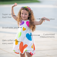 Anaario Summer Daze Dress features - organic cotton, super soft and rash free, breathable, gets softer with every wash, customised measurements