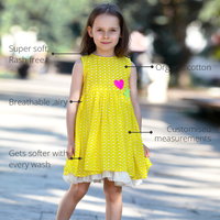 Anaario Sunshine Cloud Dress features - organic cotton, super soft and rash free, breathable, gets softer with every wash, customised measurements