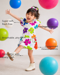 Anaario Big Bloom Puff Sleeve Dress features - organic cotton, super soft and rash free, breathable, gets softer with every wash, customised measurements