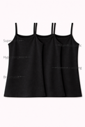 Anaario Girls Black Sleeveless Bamboo Vest (Pack of 3) features - bamboo fabric, super soft, hypoallergenic, breathable, moisture-wicking