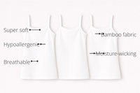 Anaario Girls Sleeveless Bamboo Vest (Pack of 3) features - bamboo fabric, super soft, hypoallergenic, breathable, moisture-wicking