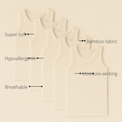 Anaario Boys Sleeveless Bamboo Vest (Pack of 5) features - bamboo fabric, super soft, hypoallergenic, breathable, moisture-wicking