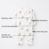 Koala & Kitty Bamboo Baby Sleepsuit – Zip Romper Onesie Combo – features
