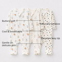 Mini Elephant Bamboo Baby Sleepsuit – Zip Romper Onesie Combo – features