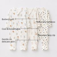 Mini Elephant Bamboo Baby Sleepsuit – Zip Romper Onesie Combo – features
