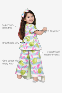 Anaario Neon Limes and Leaves Co-ord Set recycled polyester features