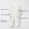 Panda Leaves Bamboo Baby Sleepsuit – Zip Romper Onesie – features