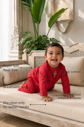 Anaario Red Flamingo Oversized Kurta features - organic cotton, super soft and rash free, breathable, dry clean only, customised measurements