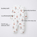 Teddy Carnival Bamboo Baby Sleepsuit – Zip Romper Onesie – features
