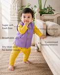 Anaario Yellow Palm Waistcoat Kurta Set features - organic cotton, super soft and rash free, breathable, dry clean only, customised measurements