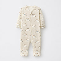 Animal Friends bamboo cotton baby sleepsuit — bamboo cotton onesie romper flatlay