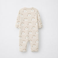 Animal Friends bamboo cotton baby sleepsuit — zip romper onesie detail