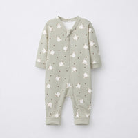 Animal Friends bamboo cotton baby sleepsuit — full-sleeve baby sleepsuit, zip onesie