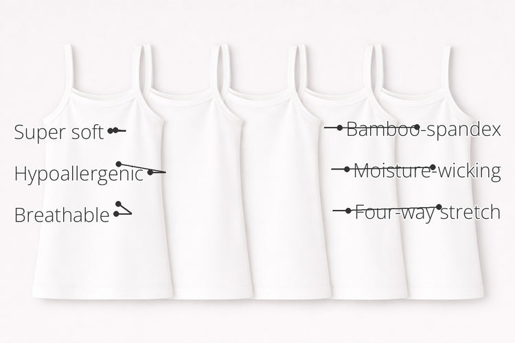 Girls Sleeveless Bamboo Vest (Pack of 5) features