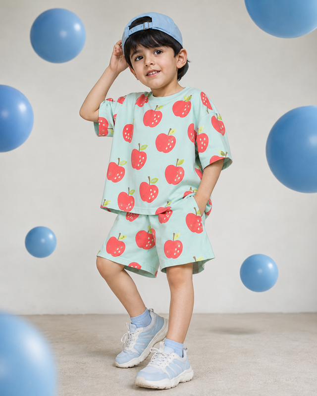 Boy wearing Anaario Apple Smash Co-ord Set