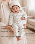 Anaario Aqua Floral Wrap Baby Co-Ord Set organic cotton features