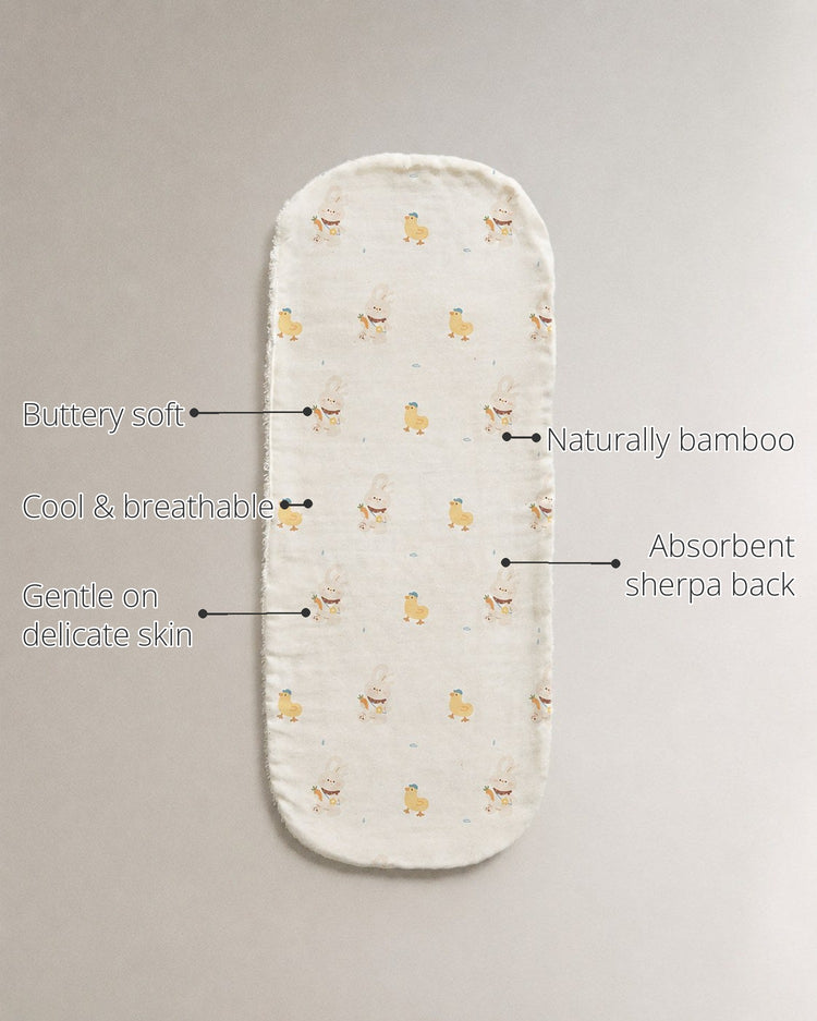 Yellow Duck Bamboo Baby Burp Cloth features