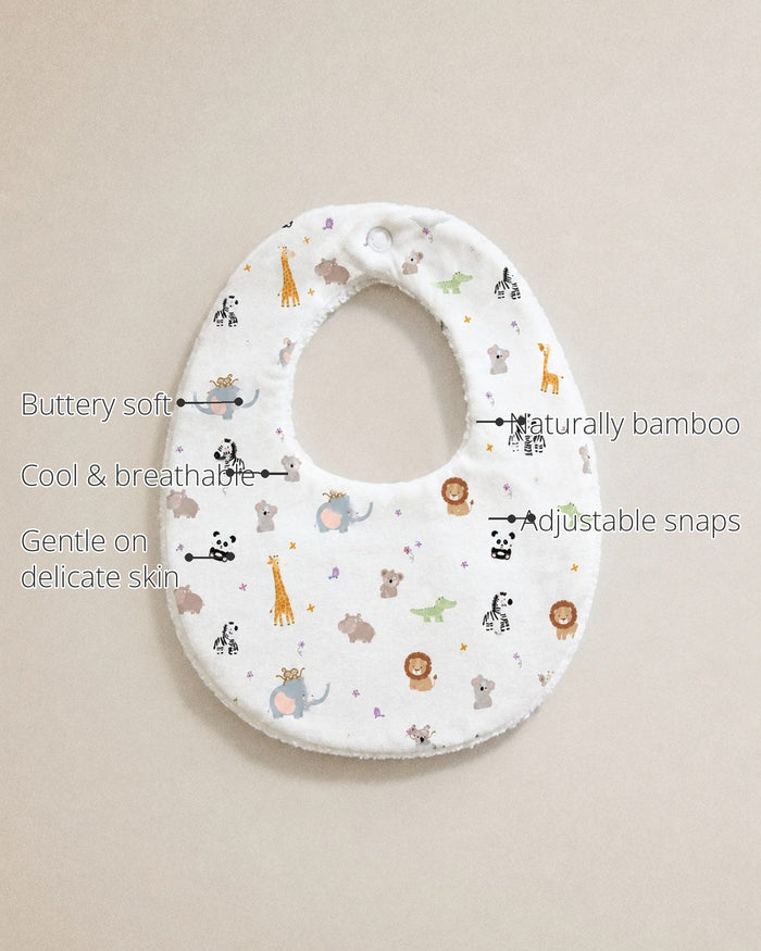 Jungle Bamboo Baby Bib features